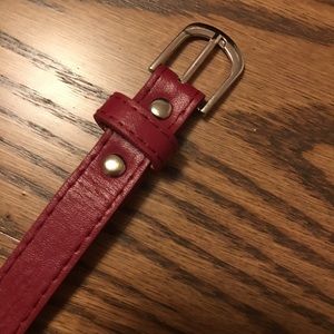 faux leather red belt